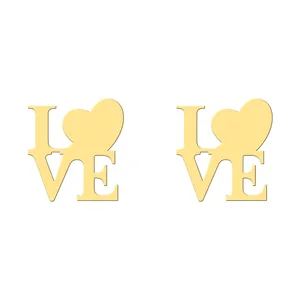 گوشواره میخی طلا 18 عیار زنانه فرشته مدل WEL-000380 LOVE