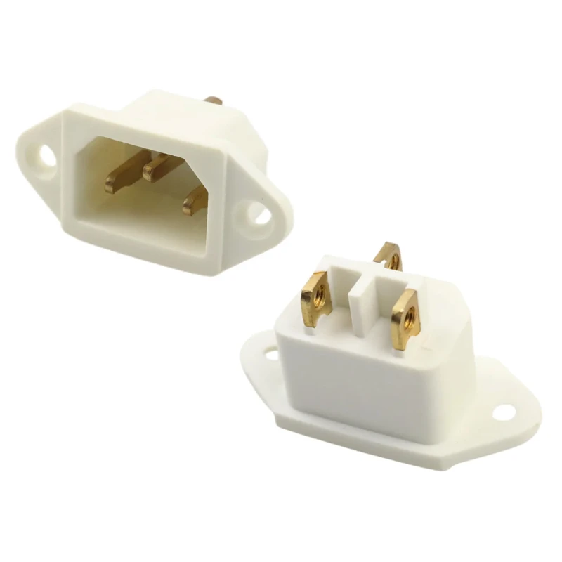 سوکت برق نری 3 پین مدل 10A-250V-Brass بسته 2 عددی
