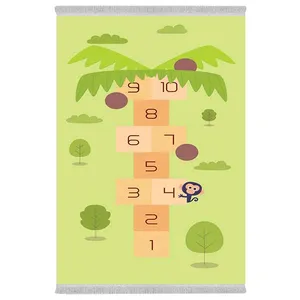 فرش پارچه‌ای دفه مدل فرشینه هازان مخمل طرح فانتزی کد 3421