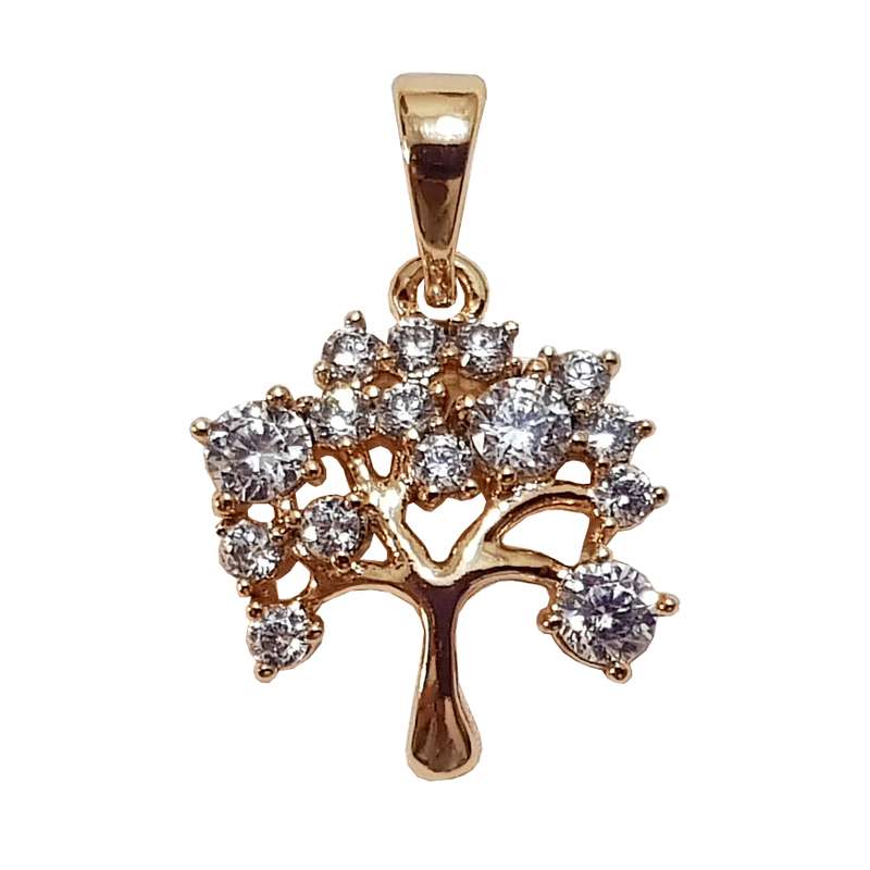 آویز گردنبند زنانه ژوپینگ مدل درخت زندگی نگین دار 3450