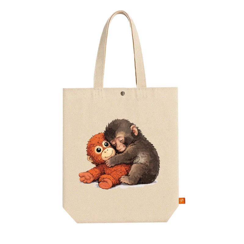 ساک خرید پارچه ای آس استایل من طرح میمون ایکیا کد Kids1086