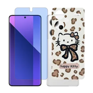 Glass Together model anti blue Screen Protector Suitable for Xiaomi Redmi Note 13 Pro Plus Mobile Phone with Back cover sticker