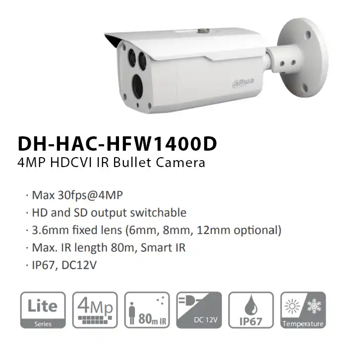 دوربین مداربسته داهوا مدل DH-HAC-HFW1400DP