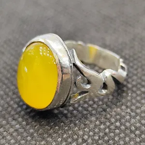 انگشتر نقره مردانه مدل سنگ عقیق شرف الشمس طرح یاعلی کد 693