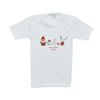 تی شرت آستین کوتاه نوزادی اسپیکو مدل آدم برفی