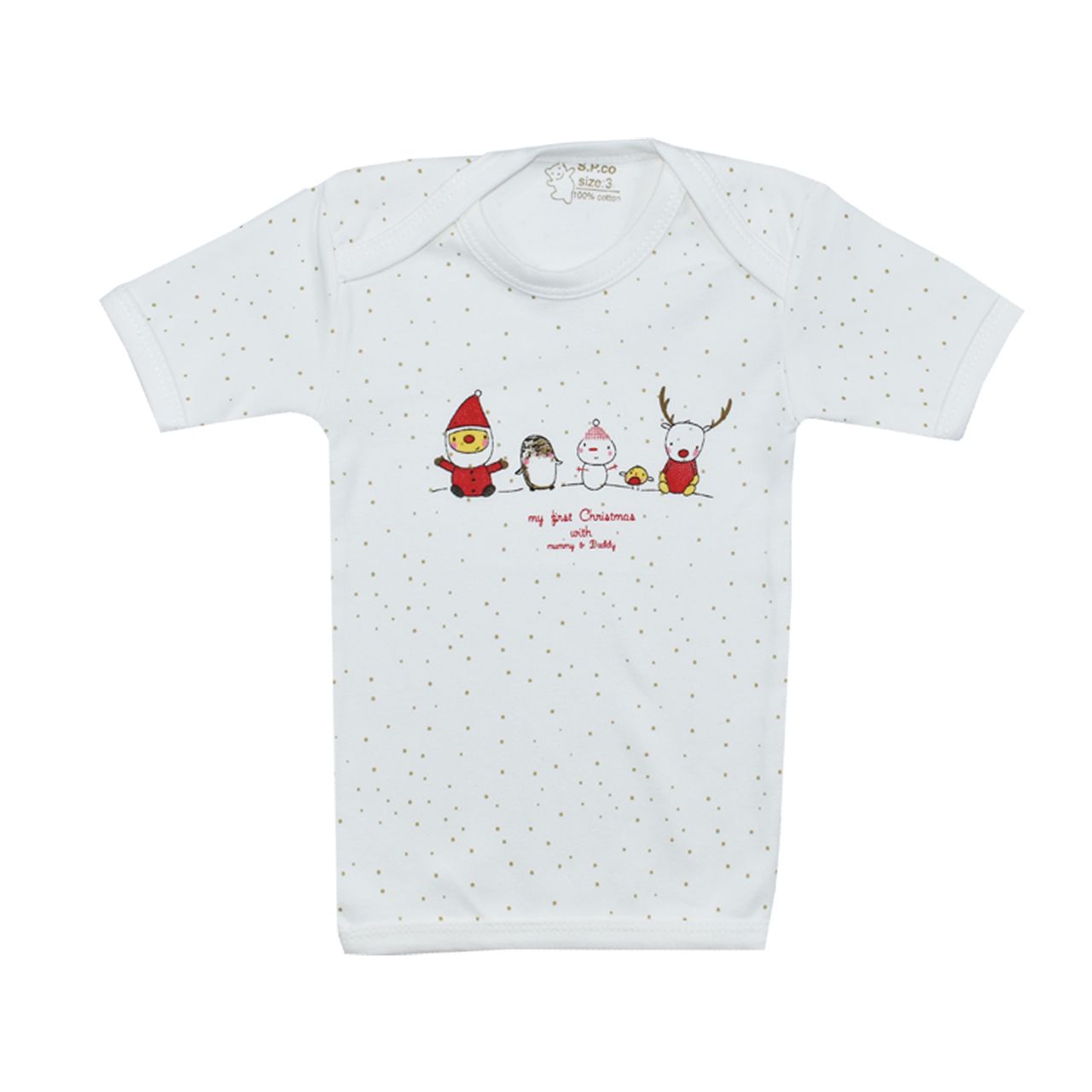 تی شرت آستین کوتاه نوزادی اسپیکو مدل آدم برفی -  - 1
