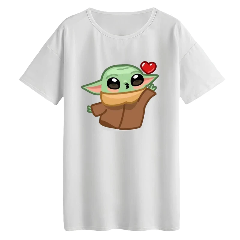 تی‌شرت لانگ آستین کوتاه زنانه مدل بیبی یودا