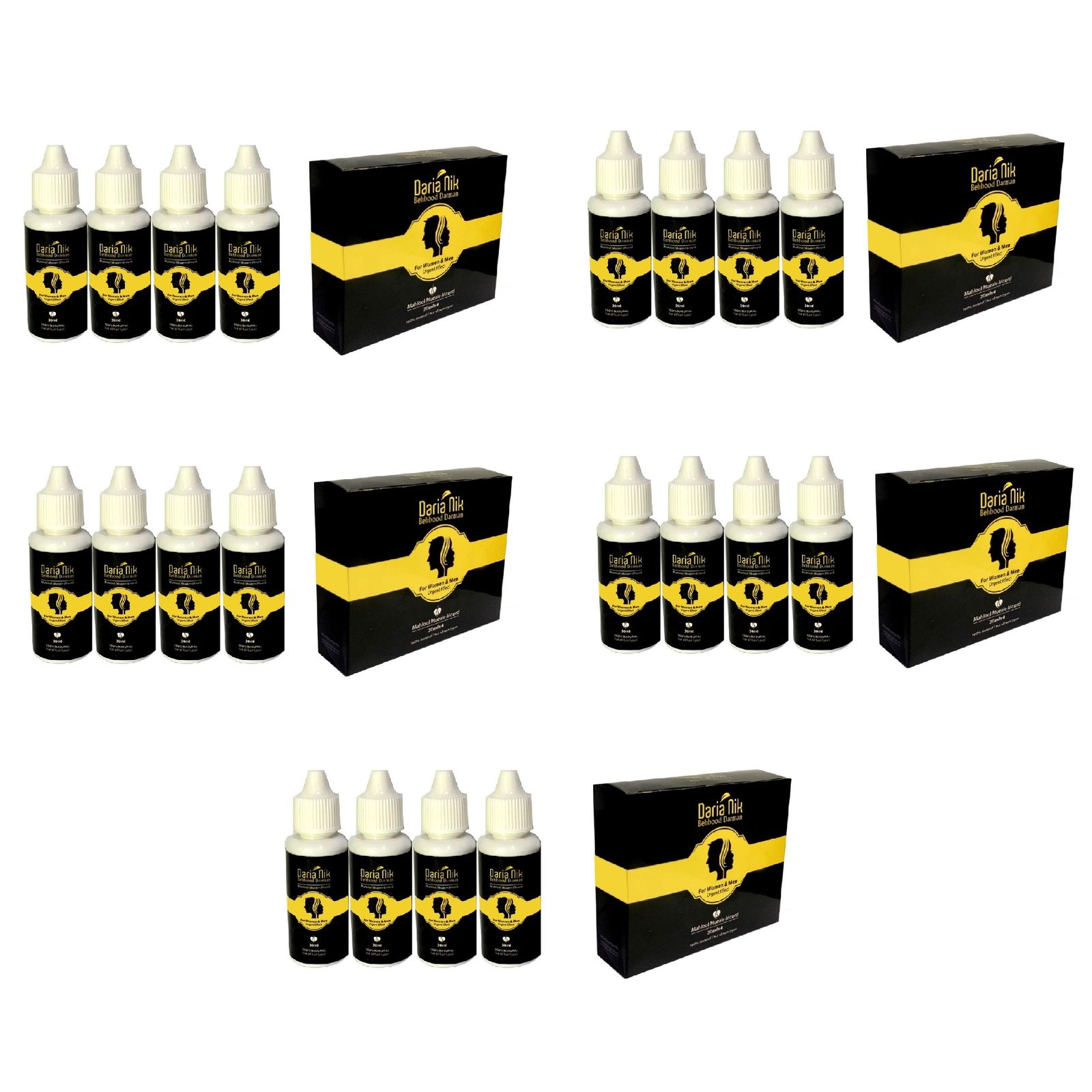 محلول ضدریزش و رفع سفیدی مو و ابرو بهبود درمان داریا نیک مدل Mourd حجم 30 میلی لیتر مجموعه 5 عددی - - 1