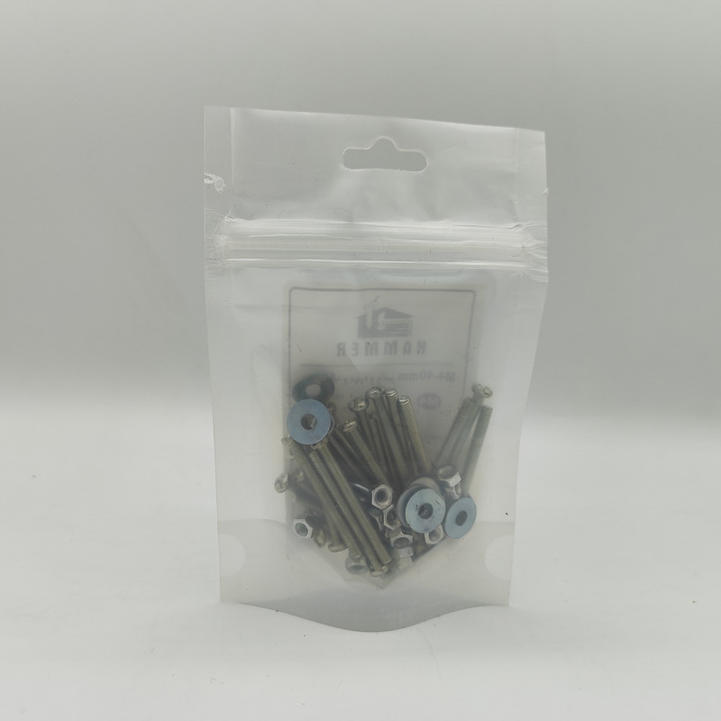 پیچ و مهره و واشر هامر مدل استوانه کد M4-40mm بسته 75 عددی