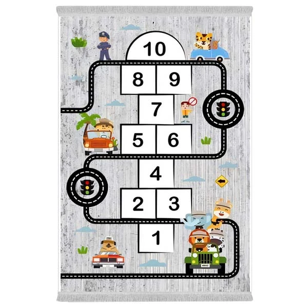 فرش پارچه‌ای دفه مدل فرشینه هازان مخمل طرح فانتزی کد 3075