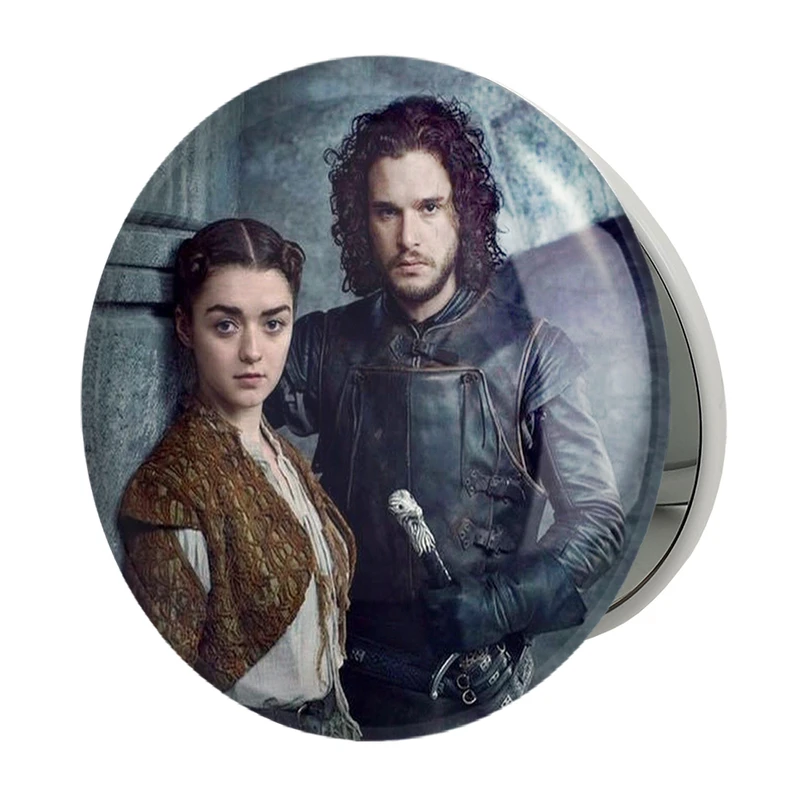 آینه جیبی خندالو طرح آریا استارک و جان اسنو گیم اف ترونز Game of Thrones مدل تاشو کد 2678 