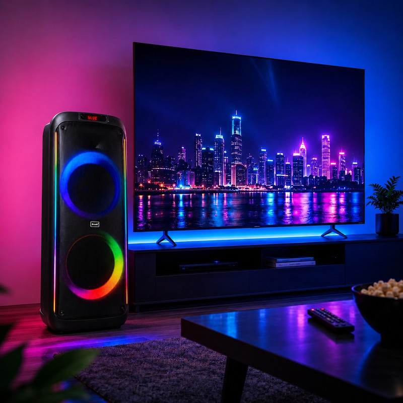 اسپیکر بلوتوثی قابل حمل برودو مدل Karaoke Box dual 12inch
