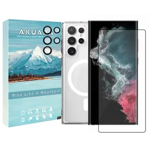 Akuara MagSafe GLS BKRNG Cover Suitable for Samsung Galaxy S22 Ultra with Screen Protector and Lens Protector