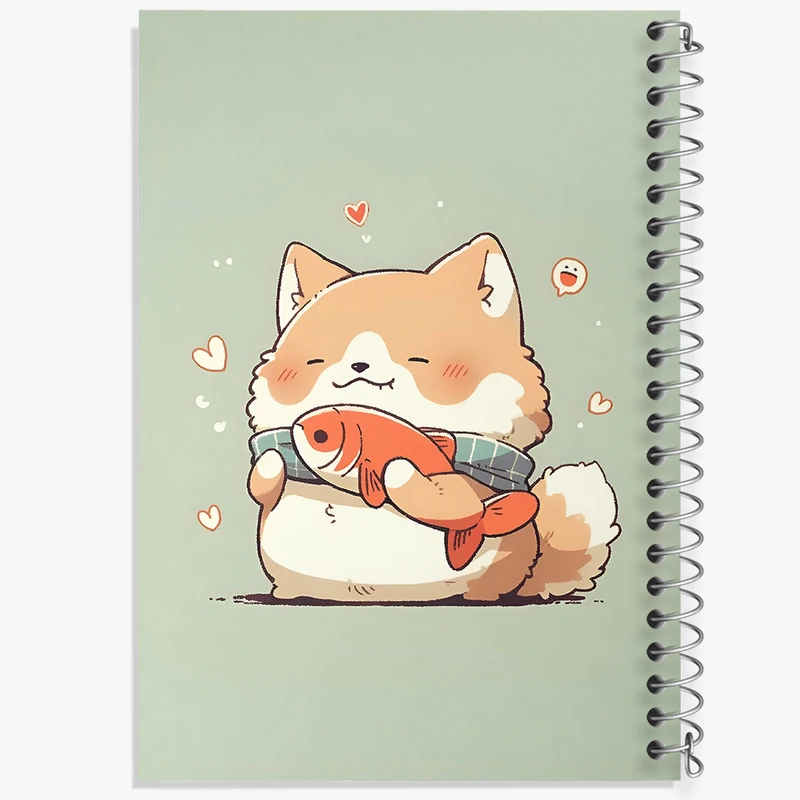 دفتر مشق 50 برگ خندالو طرح روباه و ماهی کد N5040