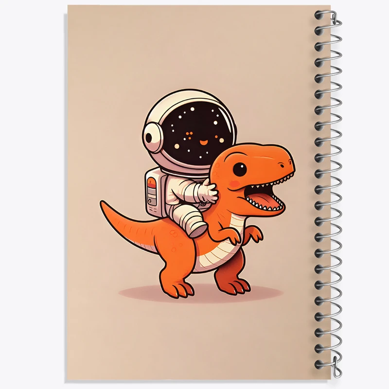 دفتر مشق 50 برگ خندالو طرح فضانورد و دایناسور کد F6015