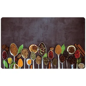 پادری مدل سه لایه رویه مخمل طرح قاشق کد 1603 سایز 75x45 سانتی متر