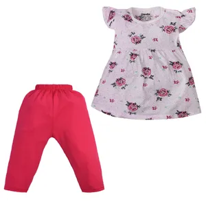 ست تی شرت و شلوارک دخترانه چیندکا مدل آستین فرشته کد 224