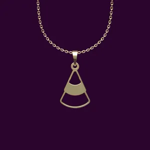 گردنبند طلا 18 عیار زنانه مدوپد مدل هندسی کد OO2-1-1039