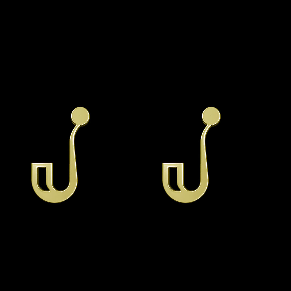 گوشواره طلا 18 عیار زنانه مدوپد مدل پیپ کد GA1-10206