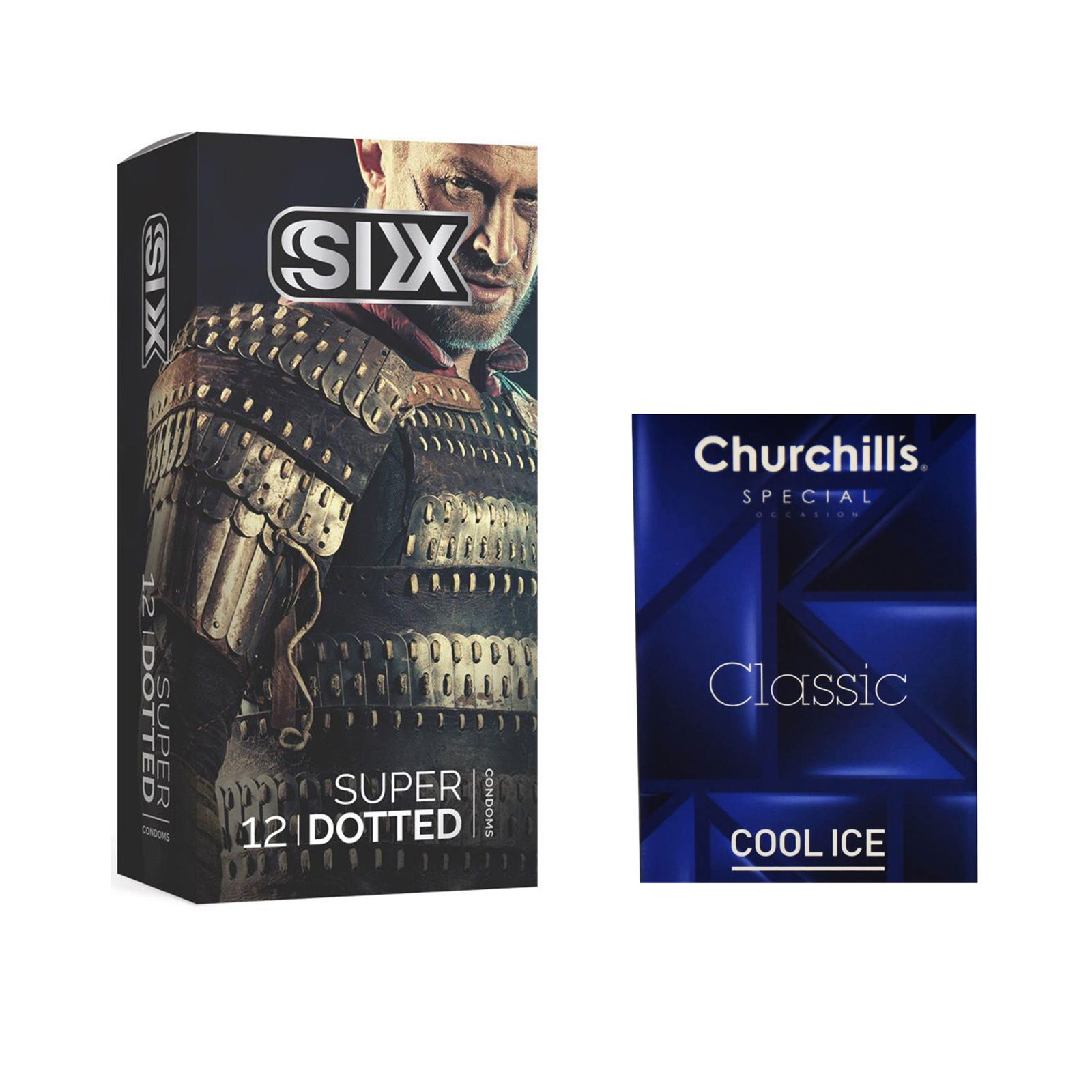 کاندوم سیکس مدل Super Dotted بسته 12 عددی به همراه کاندوم چرچیلز مدل Cool Ice بسته 3 عددی -  - 2
