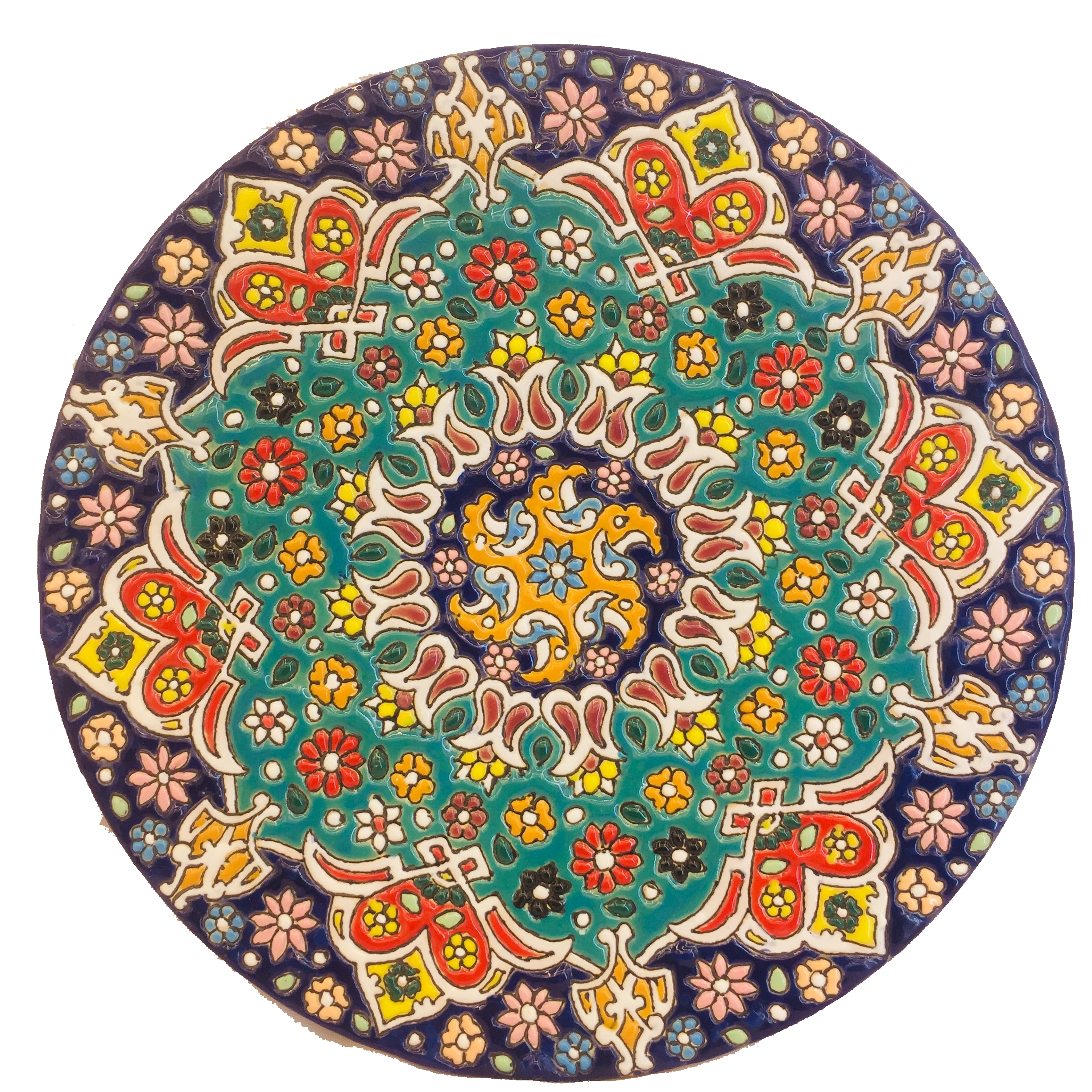 بشقاب میناکاری سفالی زمانیان کد ZMN20011
