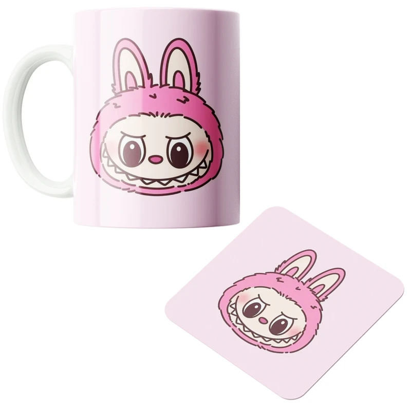 ماگ پاد آفرین مدل لبوبو کد z172 به همراه زیر لیوانی