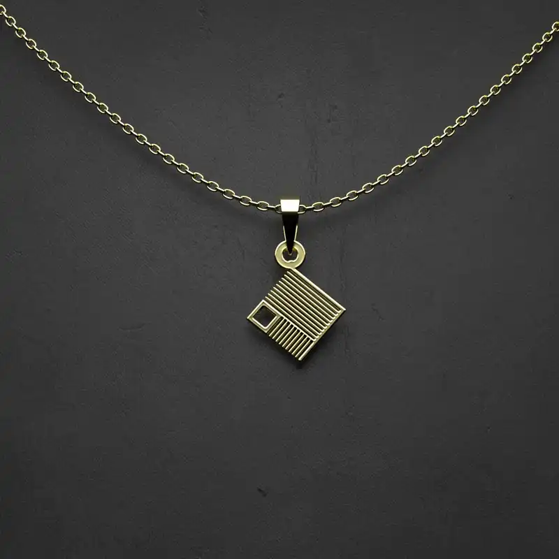 گردنبند طلا 18 عیار زنانه مدوپد مدل هندسی کد BB2-1-1250