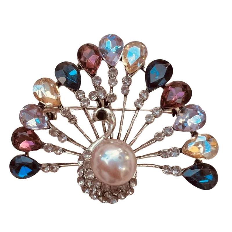 گل سینه زنانه مدل طاووس گل سینه زنانه مدل طاووس