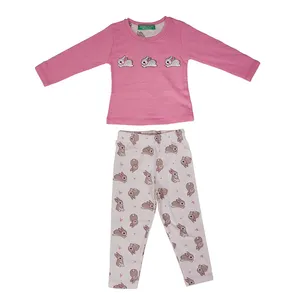ست تی شرت و شلوار دخترانه طرح خرگوش مدل 0256