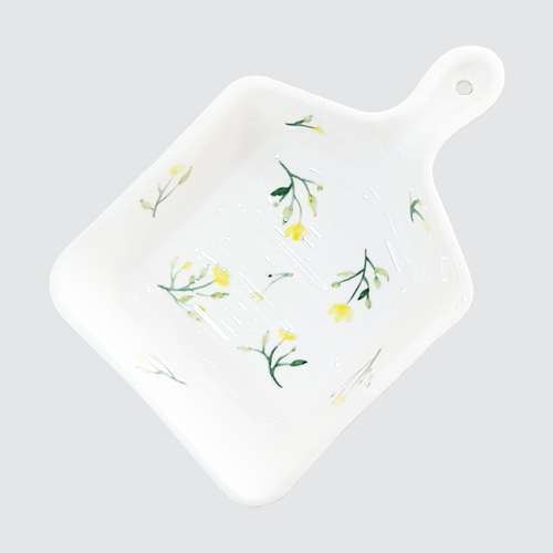 ظرف سرامیکی طرح گل مدل تابه ای کد ZP24