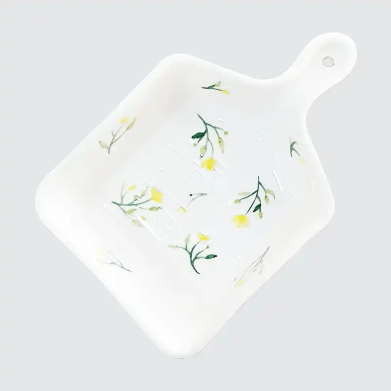 ظرف سرامیکی طرح گل مدل تابه ای کد ZP24