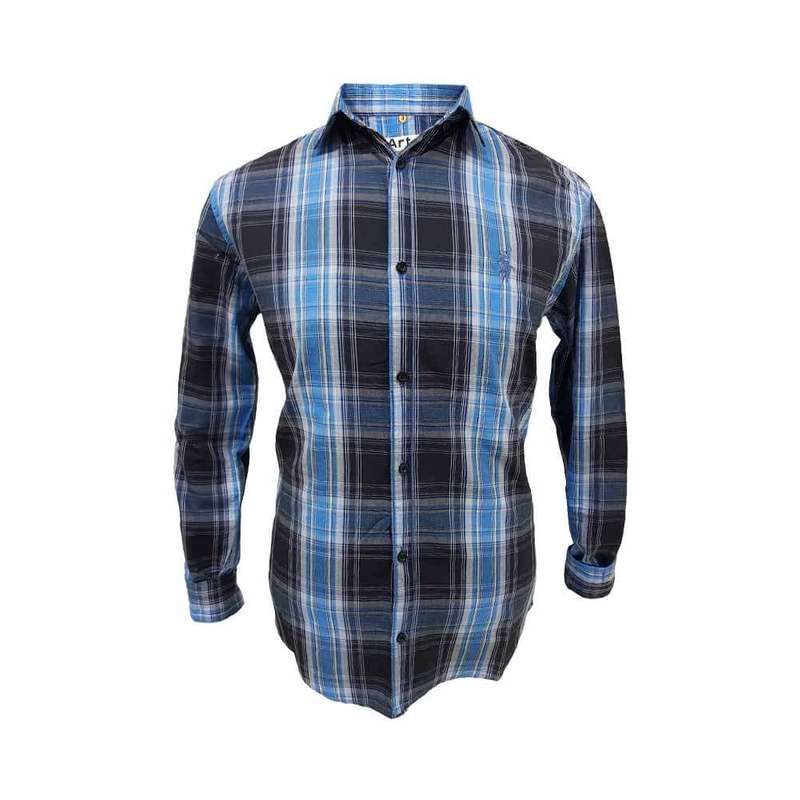 پیراهن آستین بلند مردانه مدل چهارخانه کد 124086-3 رنگ آبی