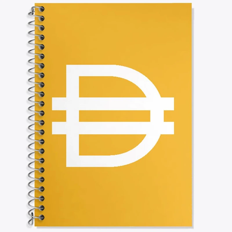 دفتر زبان 50 برگ خندالو مدل دو خط طرح ارز دیجیتال دای کد 4069