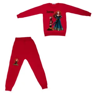 ست سویشرت و شلوار دخترانه مدل مریدا رنگ قرمز