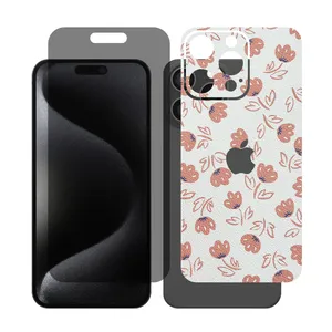 Glass Together model privacy Screen Protector Suitable for Apple iPhone 15 Pro Max Mobile Phone with Back cover sticker