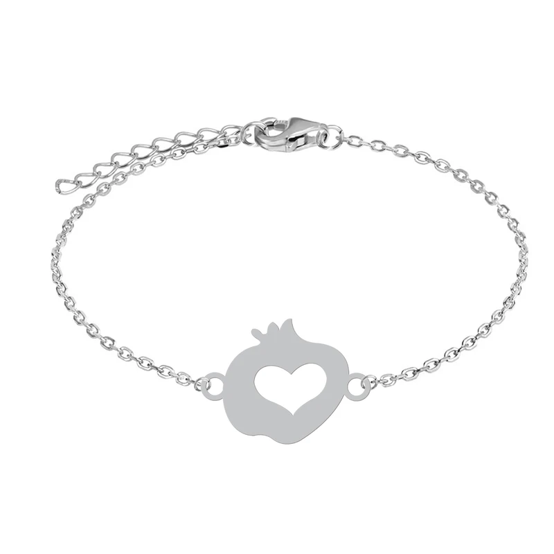 دستبند زنجیری زنانه هایکا طرح انار و قلب کد zd.ha 296