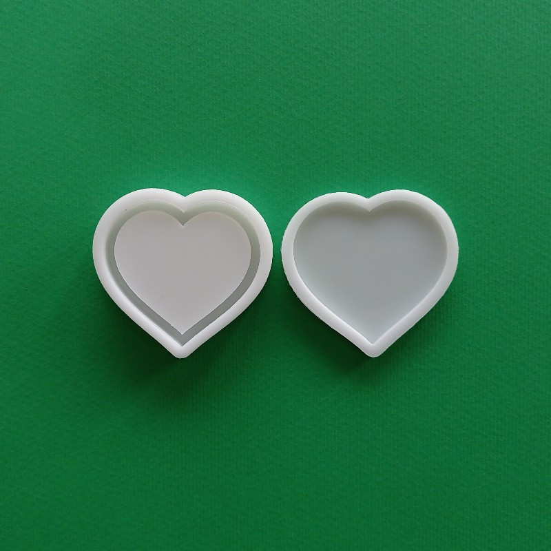 قالب رزین مدل جاکلیدی آکواریومی طرح قلب بسته 2 عددی