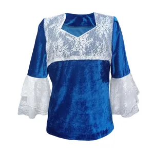 بلوز آستین سه ربع یقه دلبری زنانه مدل مخمل 01