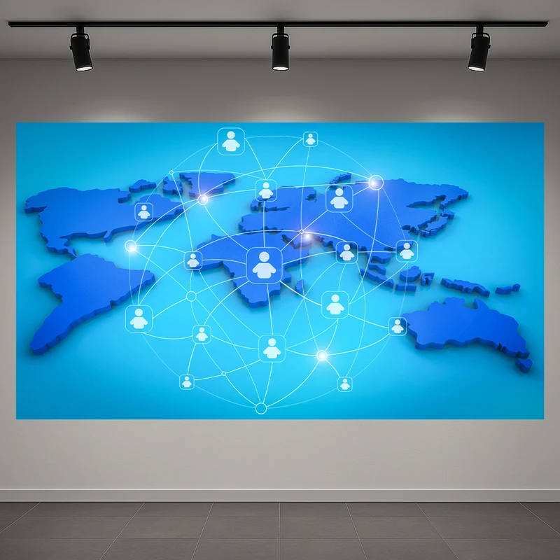 پوستر طرح تکنولوژی مدل ارتباطات جهانی کد AR3059183