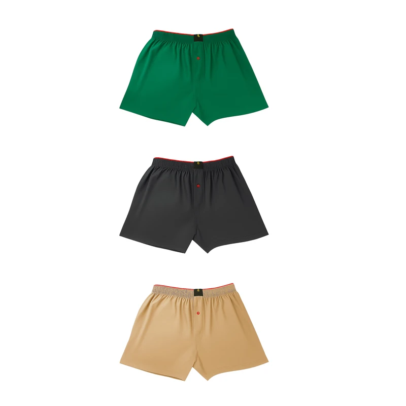 شورت باکسر مردانه مدل دکمه‌دار بسته ۳ عددی