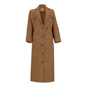 مانتو زنانه السانا مدل تاپیک کد 225251 رنگ دارچینی