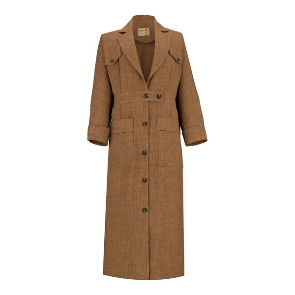 مانتو زنانه السانا مدل تاپیک کد 225251 رنگ دارچینی