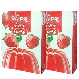 پودر ژله توت فرنگی نوشین - 100 گرم مجموعه 2 عددی