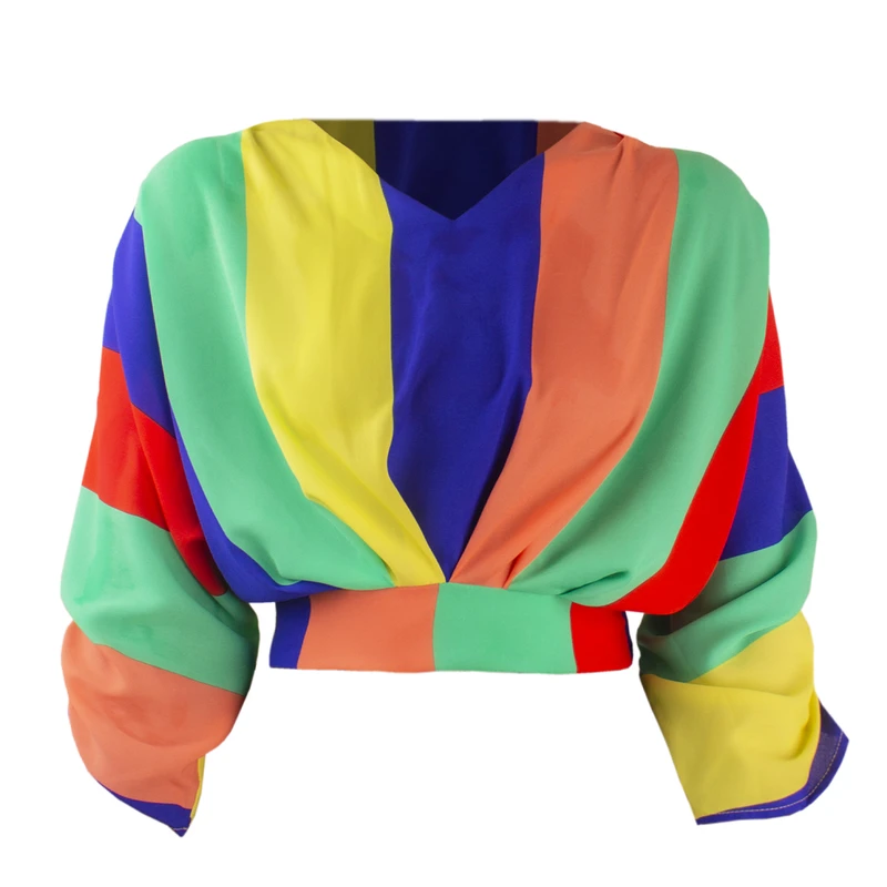 کراپ بلوز آستین سه ربع یقه گرد زنانه مدل 09