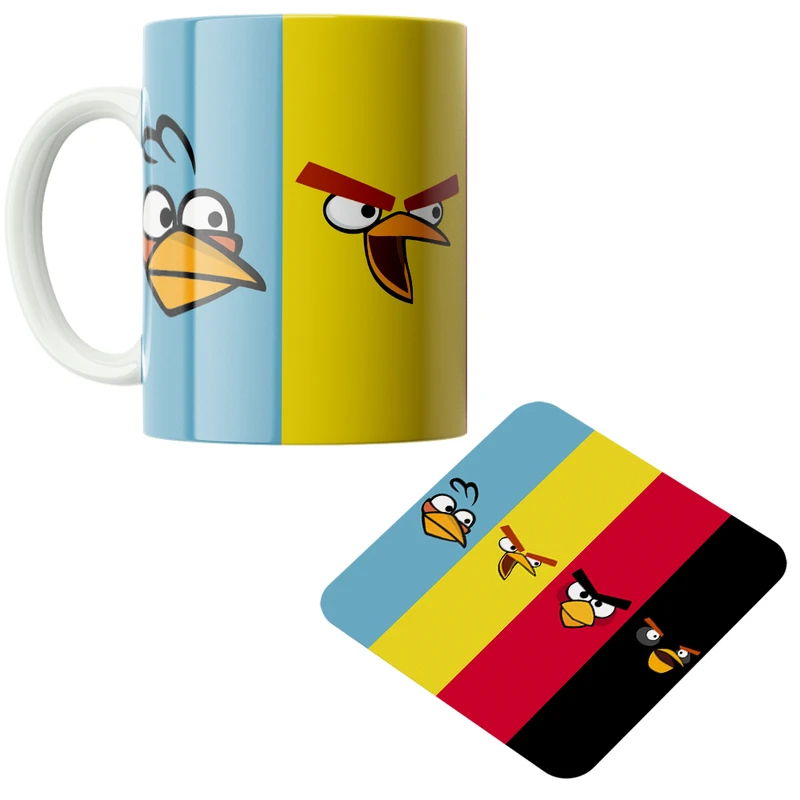 ماگ مدل angry birds کد DKC631 به همراه زیر لیوانی