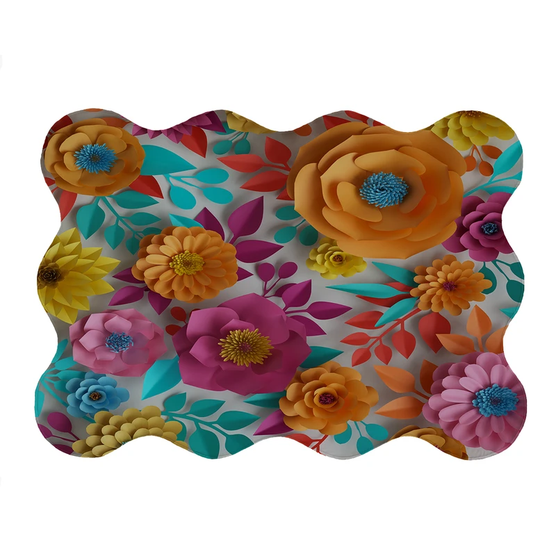 پادری مدل دالبر طرح گل کد 6114 سایز 80x110 سانتی متر