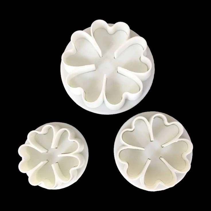 قالب شیرینی به گز مدل فشاری پنج قلب مجموعه 3 عددی