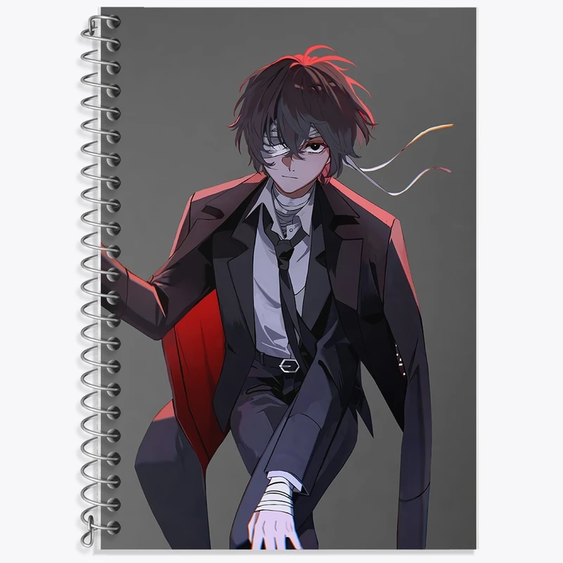 دفتر زبان 50 برگ خندالو مدل دو خط طرح دازای انیمه سگ های ولگرد بانگو کد F2473