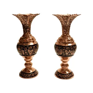 گلدان مسی مدل الماس تراش کد G2 بسته 2 عددی
