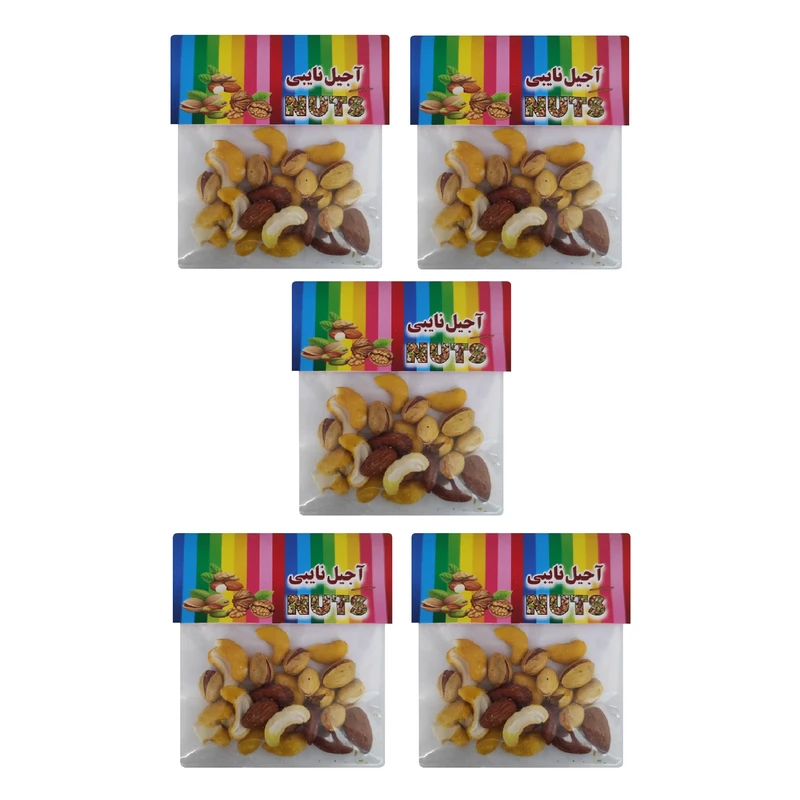 آجیل مخلوط 3 مغز شور نایبی - 30 گرم بسته 5 عددی